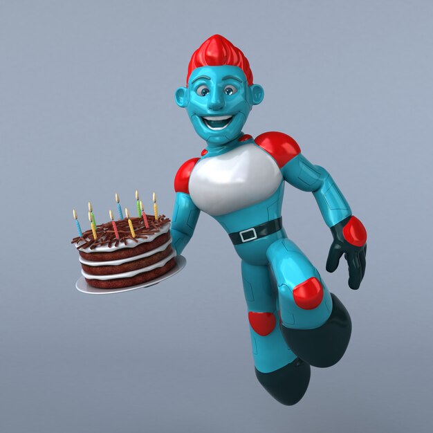 Roter Roboter - 3D-Illustration