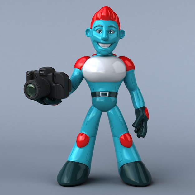 Roter Roboter - 3D-Illustration