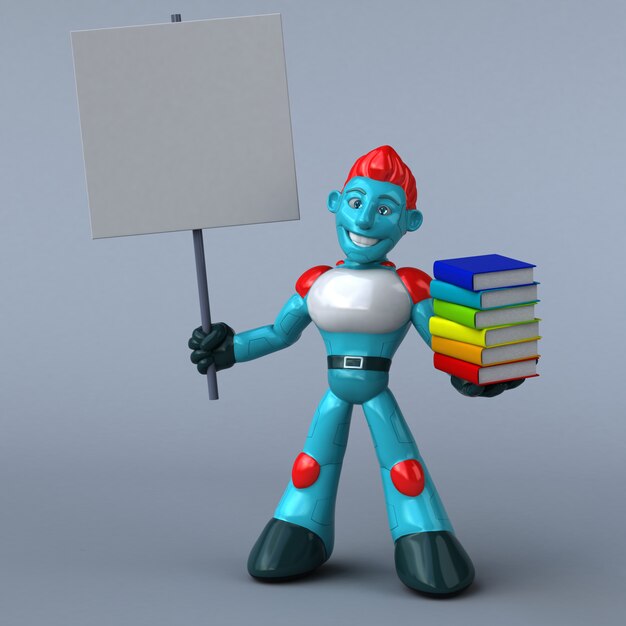 Foto roter roboter - 3d-illustration