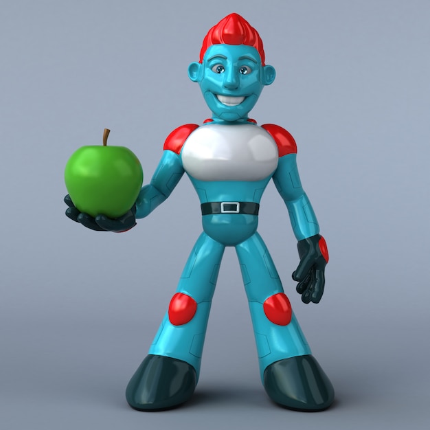 Roter Roboter - 3D-Illustration