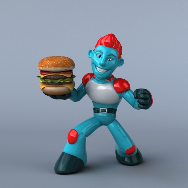 Roter Roboter - 3D-Illustration