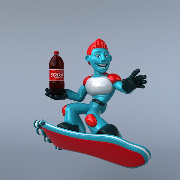 Roter Roboter - 3D-Illustration