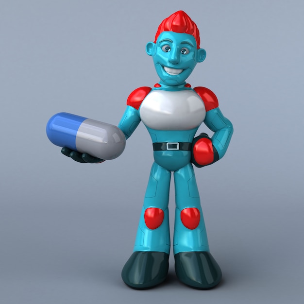 Roter Roboter - 3D-Illustration