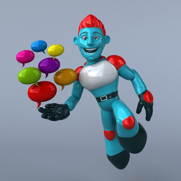 Foto roter roboter - 3d-illustration