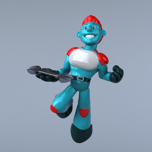 Roter Roboter - 3D-Illustration