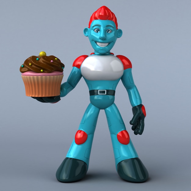 Roter Roboter - 3D-Illustration