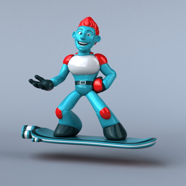 Roter Roboter - 3D-Illustration