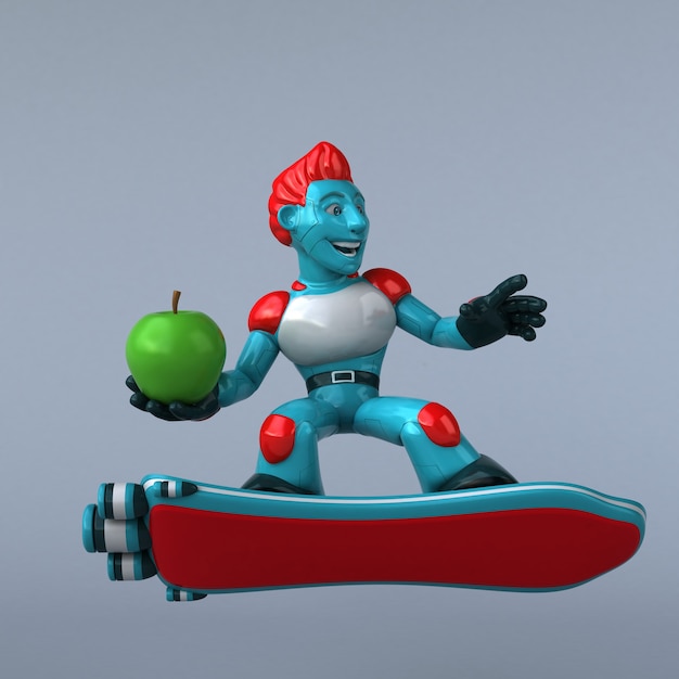 Roter Roboter - 3D-Illustration