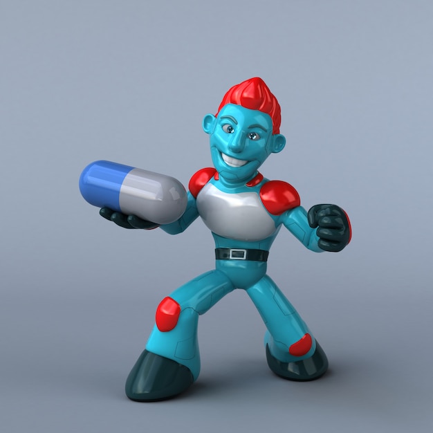 Roter Roboter - 3D-Illustration