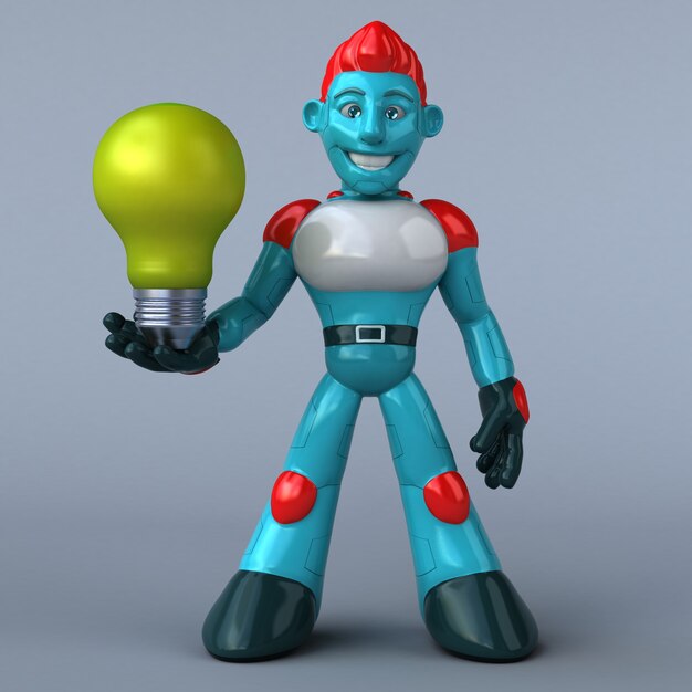 Roter Roboter - 3D-Illustration