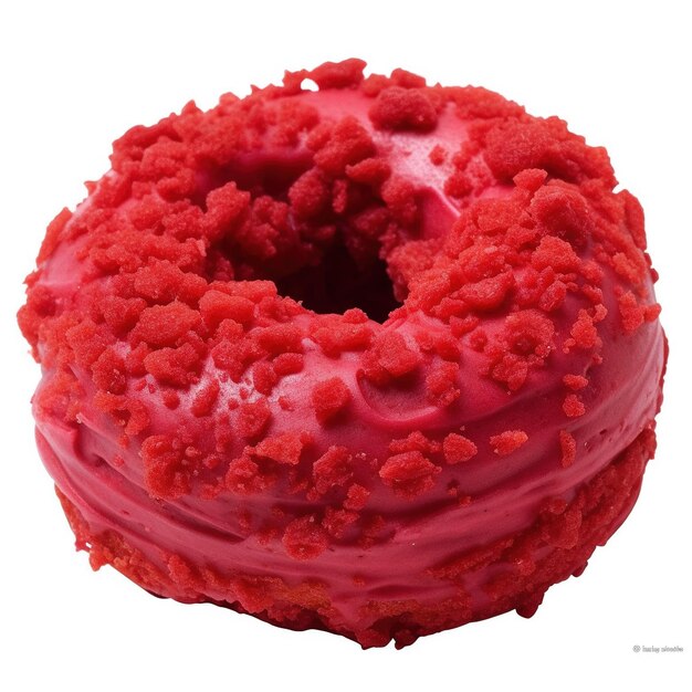 Roter Samtdonut isoliert auf weißem Hintergrund