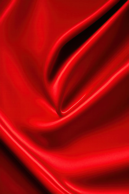 Roter Seidenstoff-Hintergrund Rubin-Satin-Tuch, das in der Brise wellt und weht Textiltapeten