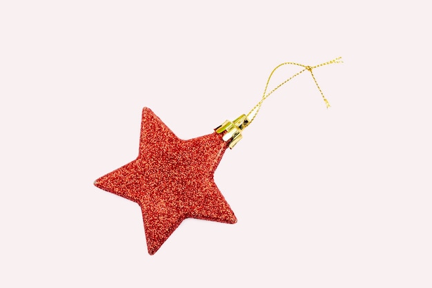 Roter Stern mit Glitzer für Christbaumschmuck