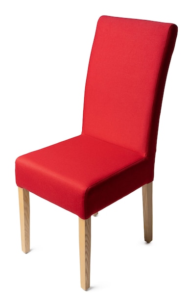 Roter Stuhl lokalisiert auf weißem Hintergrund