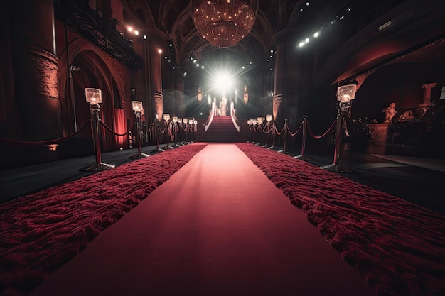 Roter Teppich Film Premier Gala Show Luxus Hintergrund ai generiert
