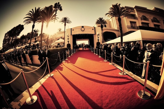 Roter Teppich für Preisverleihung Luxuriöser Eingang für VIP-Stars Erstellt mit generativer KI