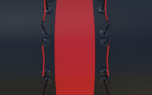 Roter Teppich Mit schwarzer Farbe im Hintergrund