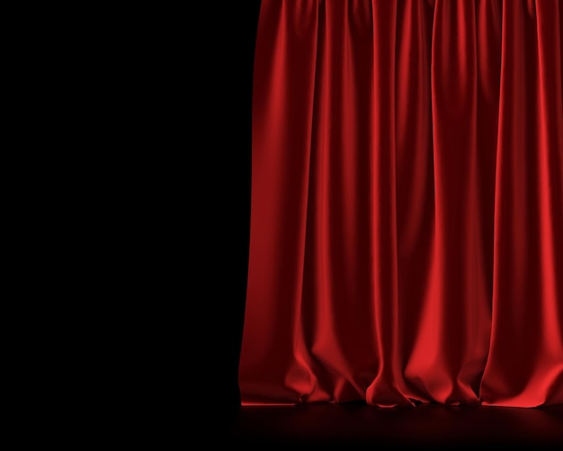 Roter Theatervorhang für Unterhaltungsveranstaltungen 3D-Rendering