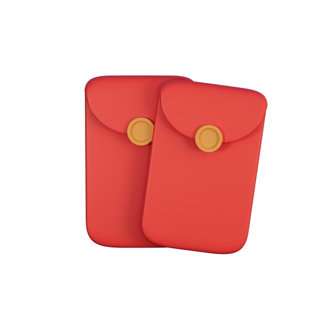 Roter Umschlag mit 3D-Rendering