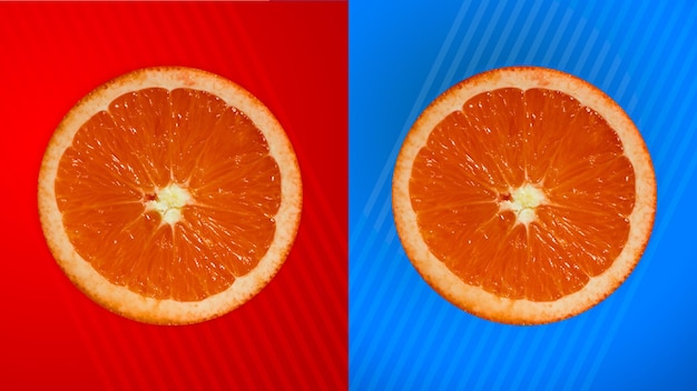 Roter und blauer Hintergrund in Premium-Qualität Orange