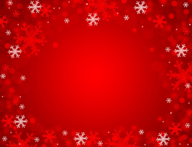 Roter Weihnachts-Hintergrund mit Schneeflocken und Sternen