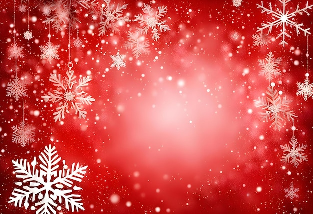 roter Weihnachts-Hintergrund mit Schneeflocken