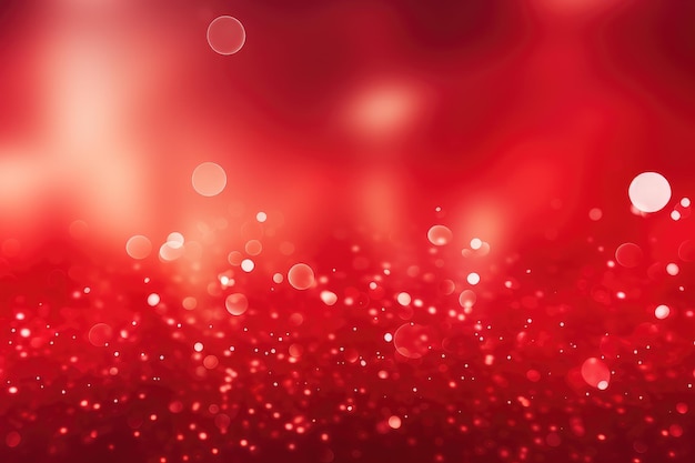 Roter Weihnachtshintergrund mit einem wunderschönen Glitter-Bokeh Generative KI