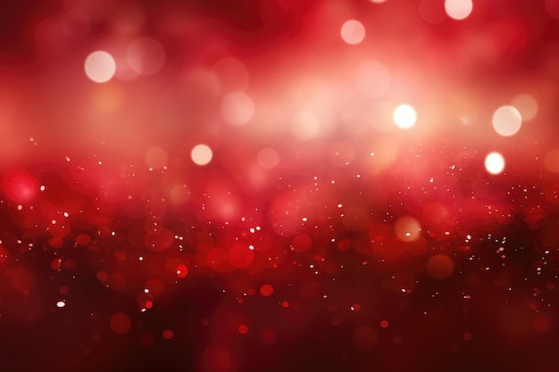 Roter Weihnachtshintergrund mit einem wunderschönen Glitter-Bokeh Generative KI