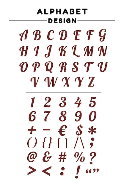 Rotes Alphabet, Interpunktionszeichen und Zahlen-Symbol, durchsichtiger Hintergrund png