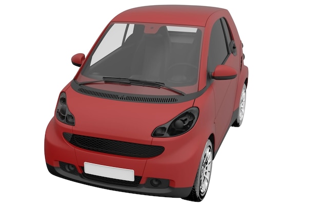 Rotes Auto isoliert Fahrzeug 3D-Illustration Rendering Textur