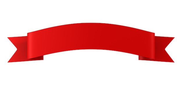 Rotes Band auf weißem Hintergrund. Isolierte 3D-Illustration