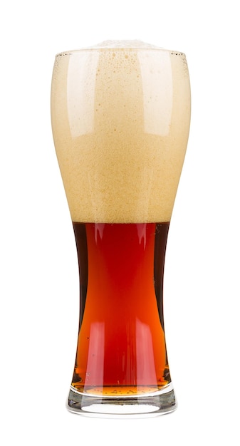 Rotes Bier mit Blasenschaum in einem Glas