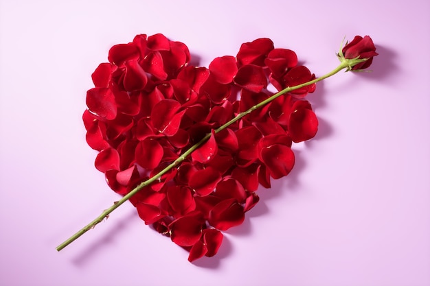Rotes Blumenblattherz, Valentinsgrußblumenmetapher