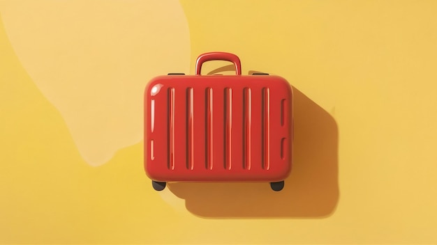Rotes Gepäck auf gelbem Hintergrund isoliert