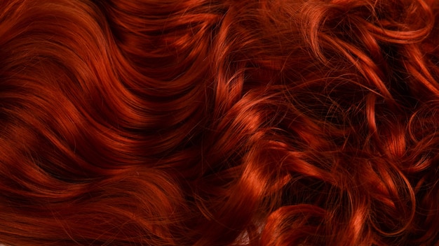 Rotes Haar Hintergrund. Gelocktes rotes Haar.