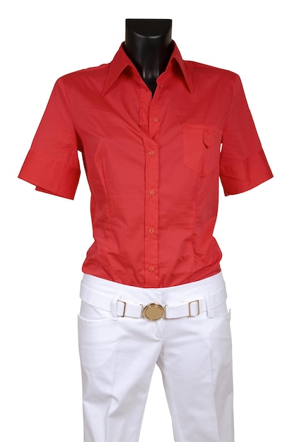 Foto rotes hemd und weiße jeans