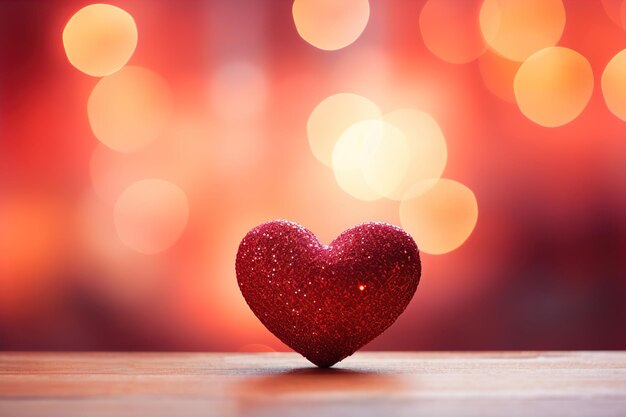 Rotes Herz auf verschwommenem Hintergrund Valentinstag