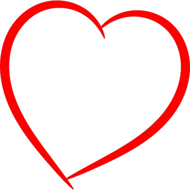 Rotes Herz mit einem Pinsel auf weißem Hintergrund gezeichnet
