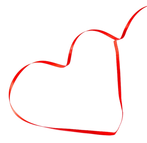 Rotes Herzband isoliert auf weißer Fläche