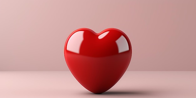 Rotes Herzsymbol für die 3D-Darstellung des Valentinstags