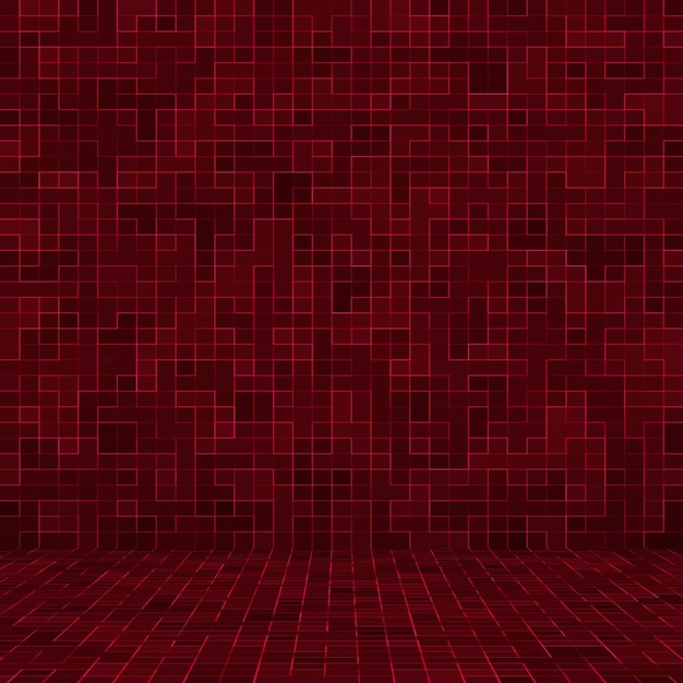 Rotes Keramikglas bunte Fliesen Mosaik Zusammensetzung Muster Hintergrund.