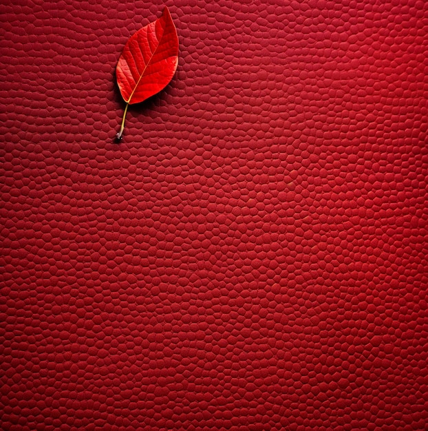 Rotes Leder mit rotem Blatt