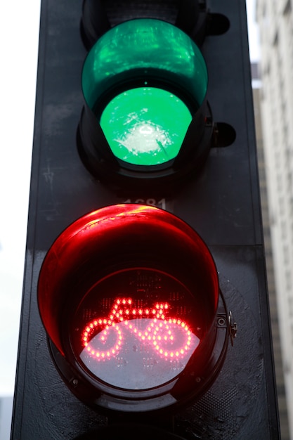 Foto rotes licht für fahrrad