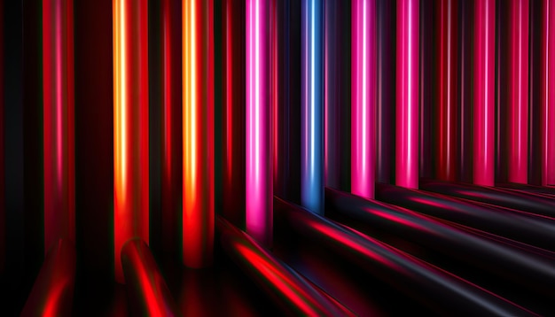 Rotes Neon-Schnelllicht Linien Hintergrund Glasfasertechnologie Abstrakt futuristisches Tapetenbanner