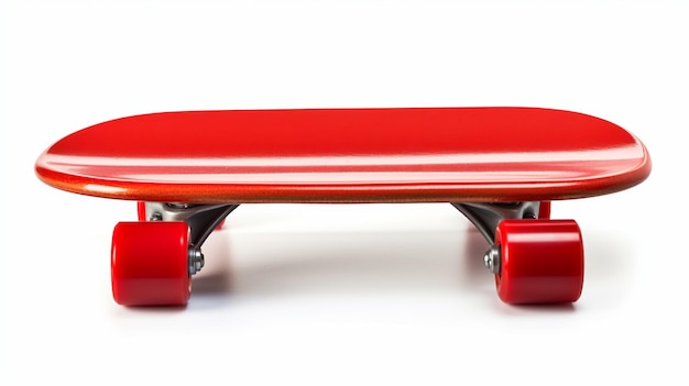 Rotes Skateboard-Deck isoliert auf weißem Hintergrund Generative KI