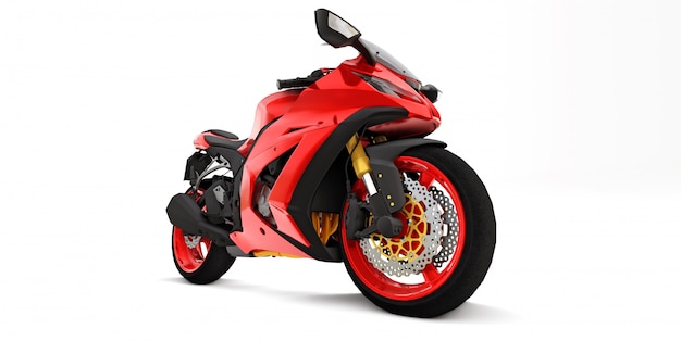 Rotes Supersportmotorrad 3d