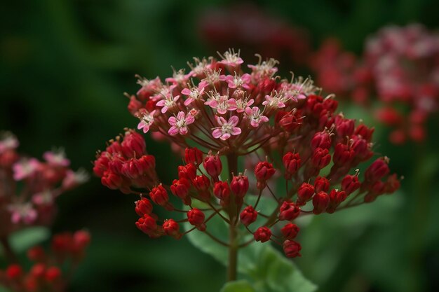 Foto rotes valerian in doppelter schönheit