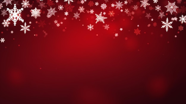 Rotes Weihnachtsbanner mit Schneeflocken. Frohe Weihnachten und ein glückliches neues Jahr. Grußbanner. Horizontaler Neujahrshintergrund, Kopfzeilen, Poster, Karten, Website