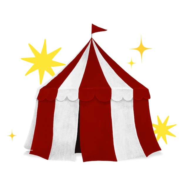 Rotes Zirkuszelt png durchsichtiger Hintergrund