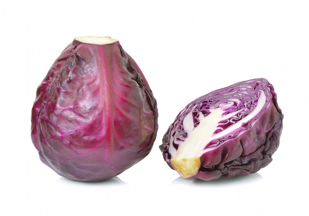 Rotkohl auf Weiß isoliert